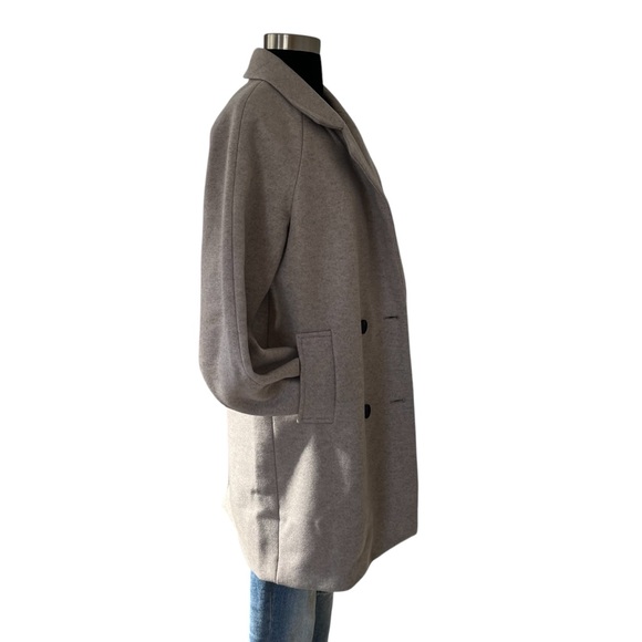 Chou Yatou oatmeal notch lapel double breasted peacoat overcoat size S - Picture 5 of 15